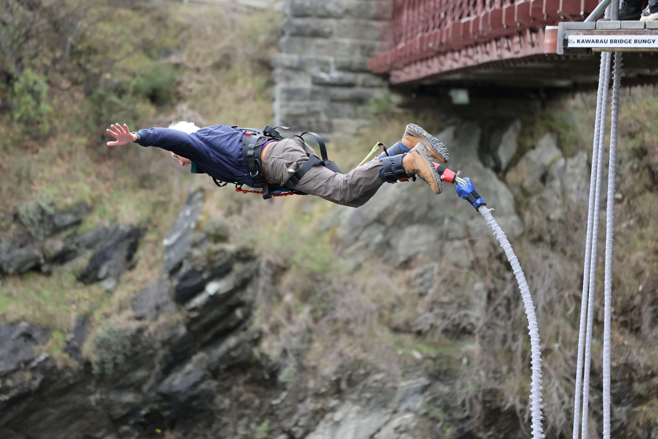 bungy jumping from the Kawarau Bridge near Queenstown, NZ